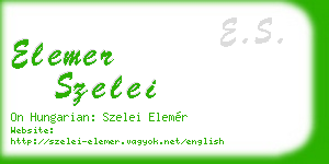 elemer szelei business card